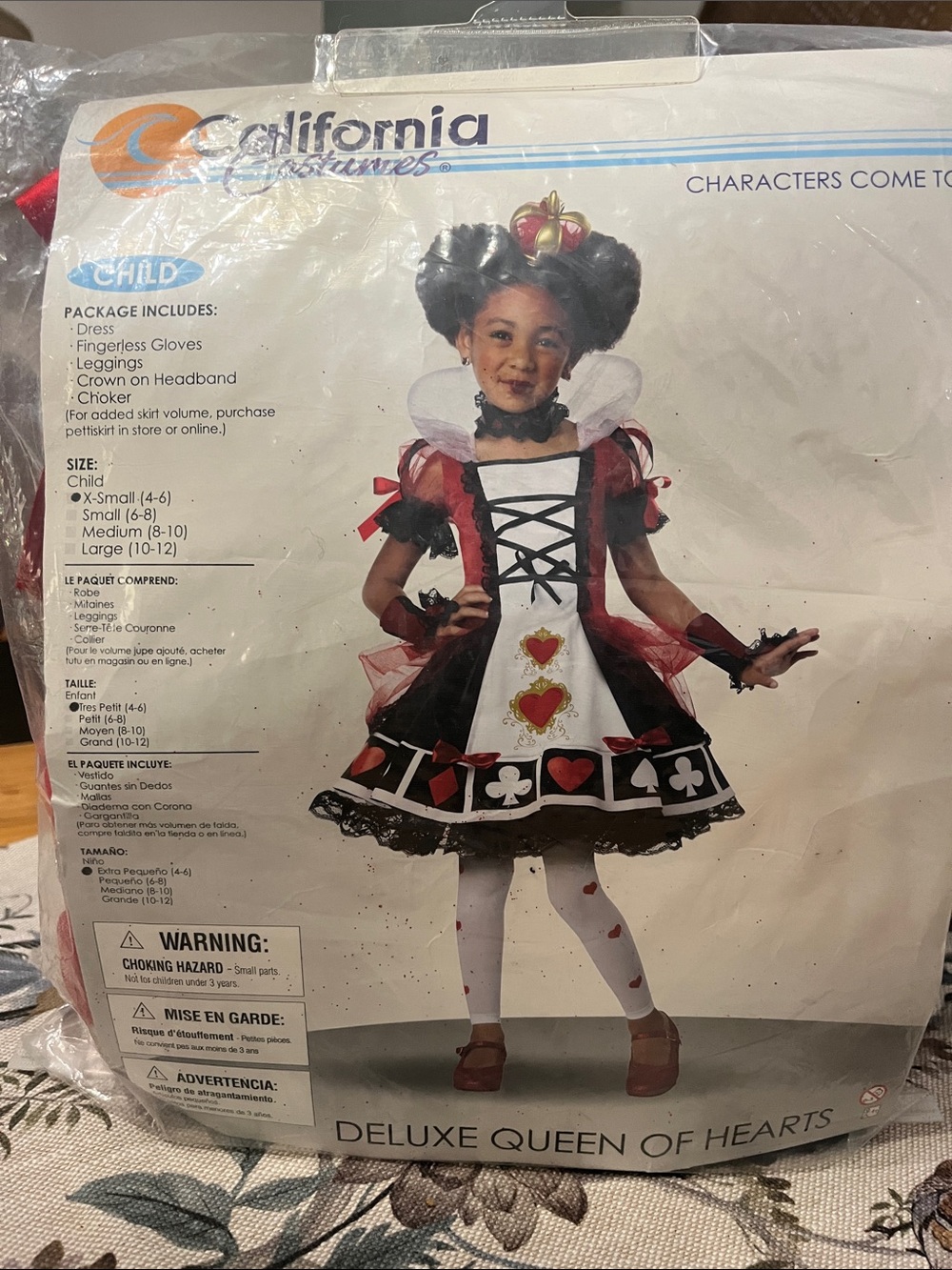 Halloween costume Queen of Hearts Kids Costume Red,Black /white Calif costume